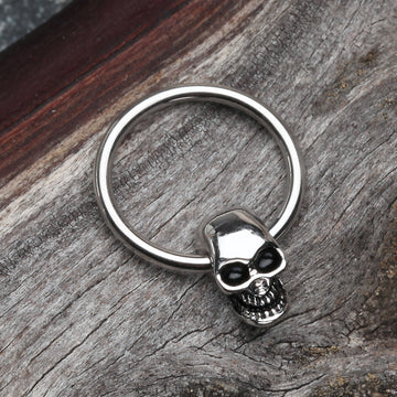 Detail View 1 of Apocalyptic Skull Captive Bead Ring